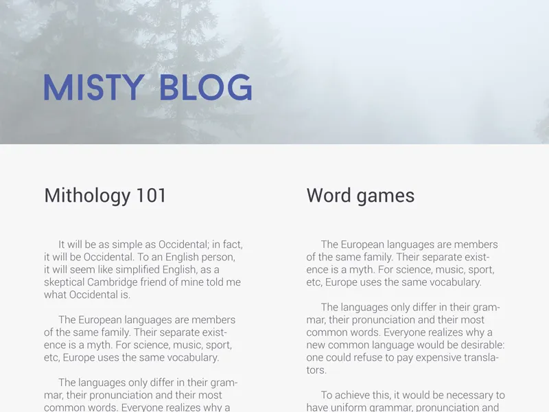 Minimal Blog UI