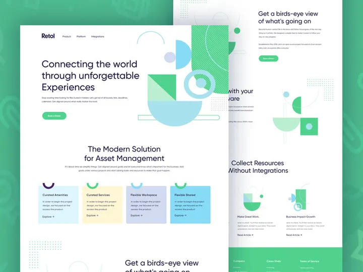 Retol II Landing Page design