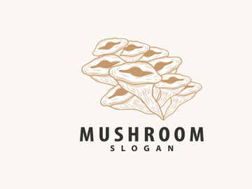 Mushroom Logo, Retro Minimalist Design, Food preview picture