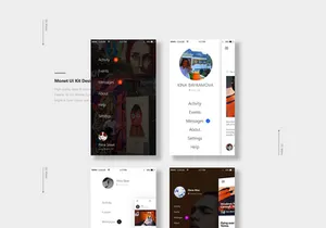 Monet: Free PSD Mobile UI kit