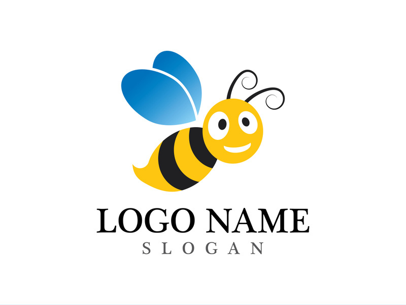 Bee logo vector icon illustration design