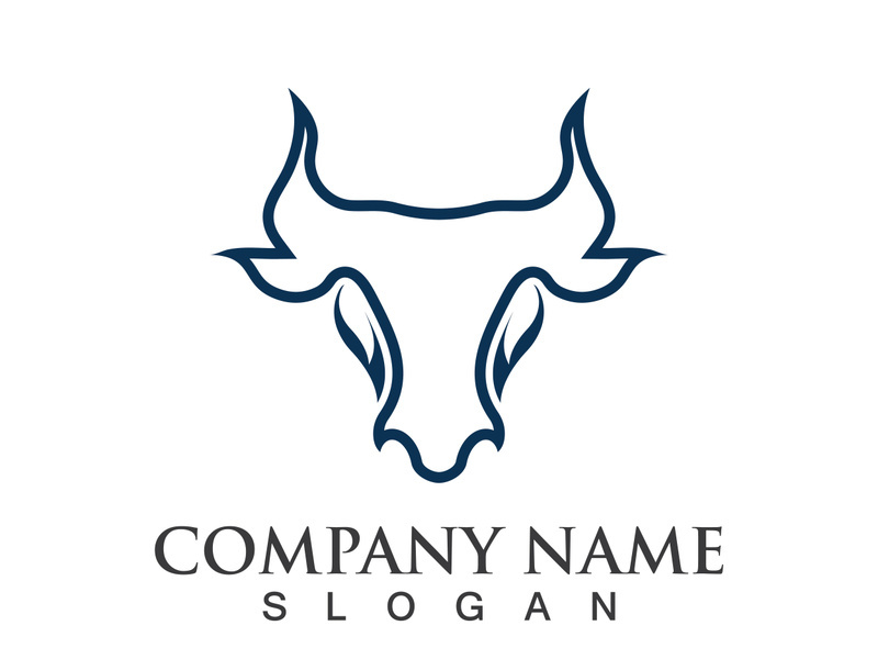 Bull head logo vector icon design illustration