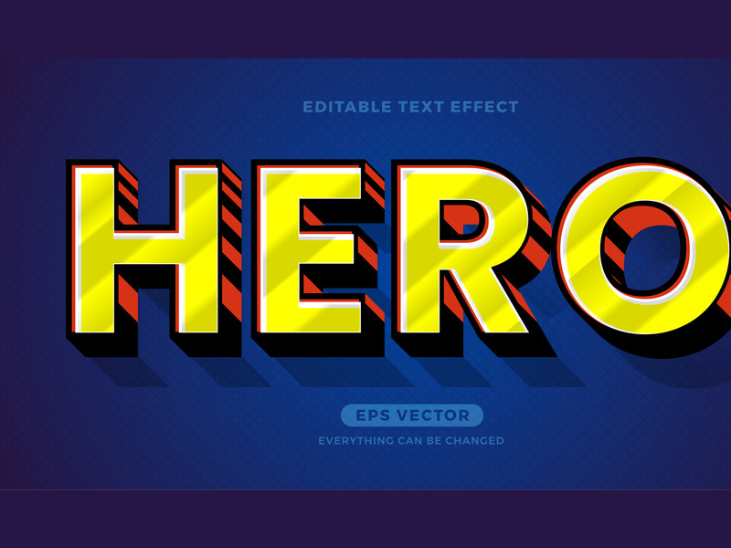Hero editable text effect style vector
