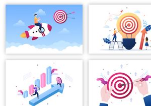 16 Startup Target of Goal Achievement Illustration
