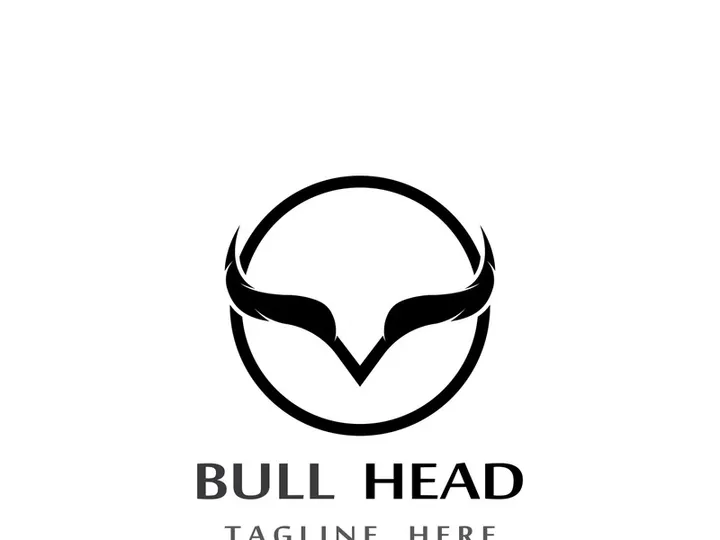 Bull head horns logo design.