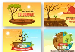 13 World Day to Combat Desertification and Drought Illustration