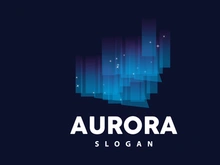 Aurora Logo, Light Wave Vector, Nature Landscape Design