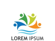 Community of people logo design with creative idea.