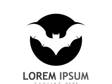 creative night bat silhouette logo. preview picture