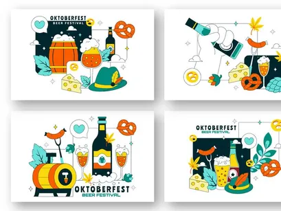 10 Oktoberfest Vector Illustration