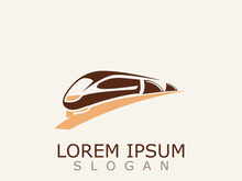 Modern Train logo image design transport railway icon template