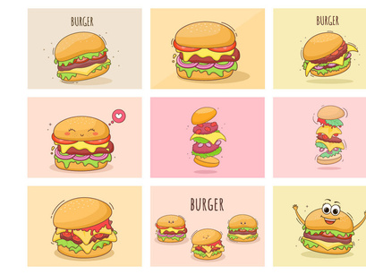 30 Fast food and Burger Vector