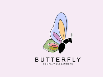 Butterfly Logo Design, Beautiful Flying Animal, Company Brand Icon Illustration, Screen Printing, Salon preview picture