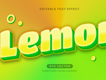 Lemon Juice Trendy editable text effect vector template preview picture