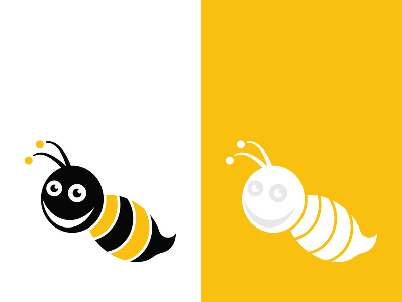 Bee logo vector icon illustration design