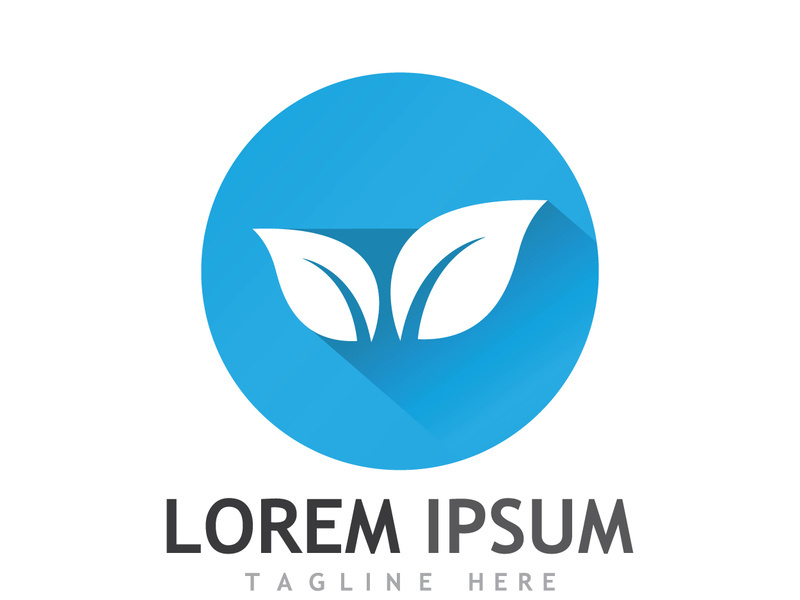 Natural green leaf logo design.