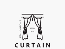 Curtain logo decoration style minimalist elegant vector design illustration