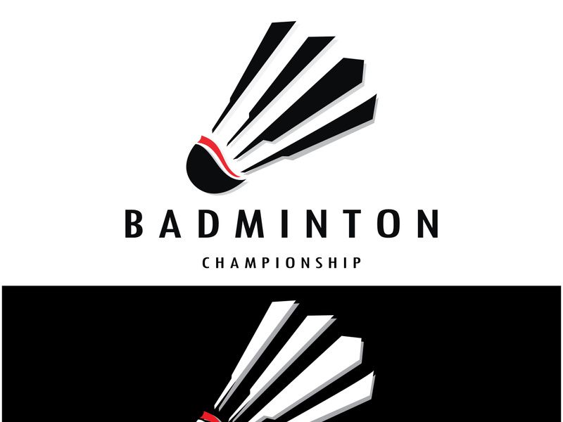Modern Badminton logo design with Dynamic Shuttlecock and Racket, for championship, sport, sports shop, badminton school, business, company, tournament