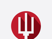 Red Trident logo icon design template