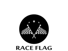 Creative and modern racing flag logo design.