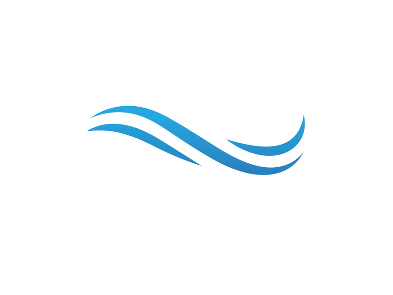 Blue water wave logo, vector icon illustration