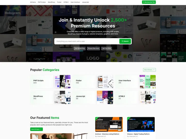 AssetFlow - Free & Subscription Based Code And Theme Marketplace v1.0.0