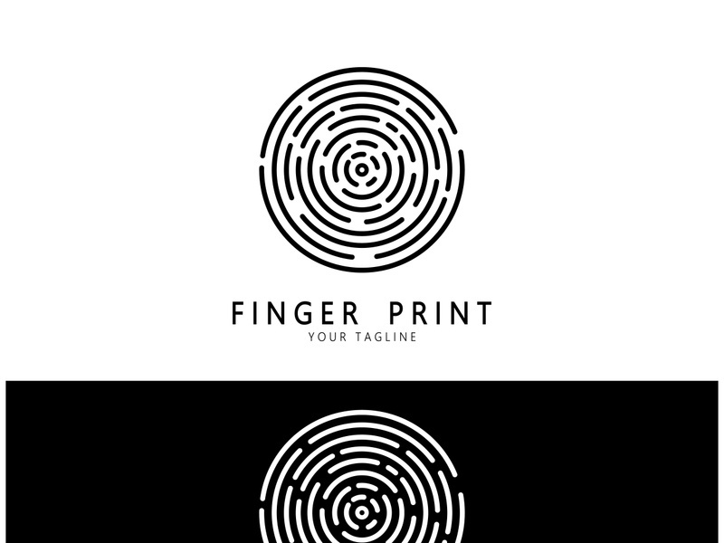 simple flat fingerprint logo,for security,identification,badge,emblem,business card,digital,vector