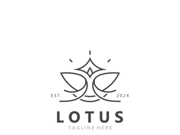 Lotus flower minimalist design, elegance Lotus flower logo template preview picture
