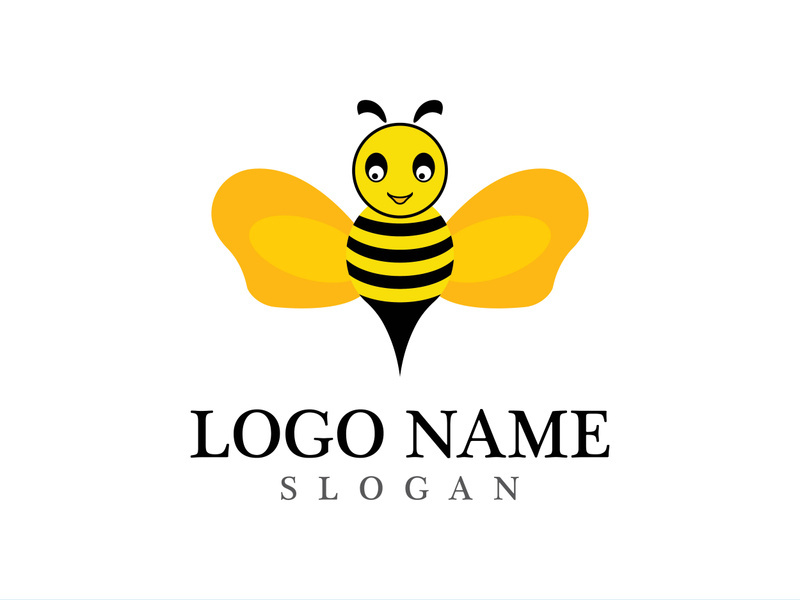 Bee logo vector icon illustration design