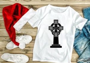 Celtic cross symbol isolated black white vector illustration