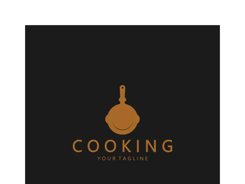frying pan and spatula logo, kitchen cooking equipment, for business, company, restaurant