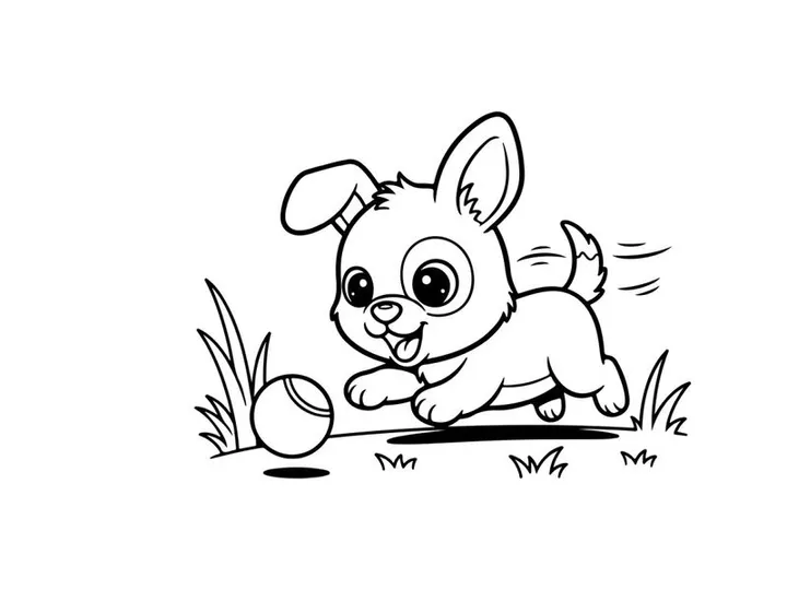 Cute rabbit running in grass vector illustration flat design