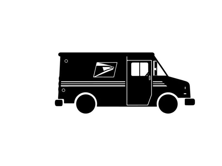 Us postal service delivery truck silhouette