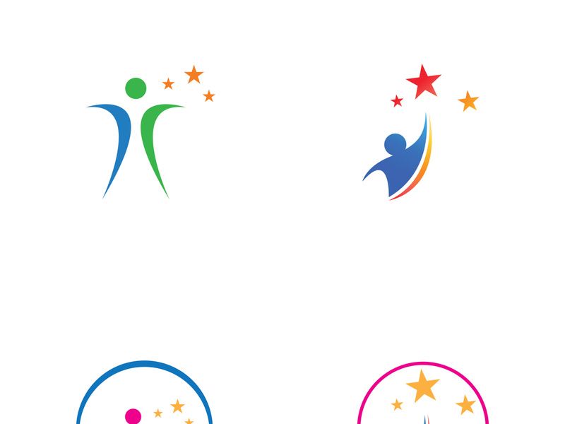 People star logo design to achieve a success or dream.