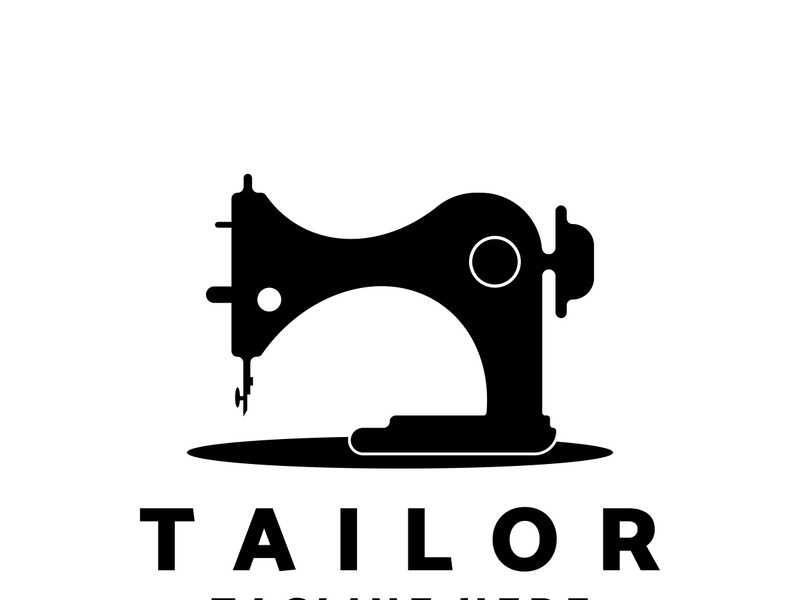 Tailor logo icon illustration template combination of buttons for clothes, thread and sewing machine, for clothing product design