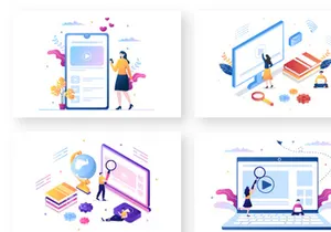 20 Video Tutorials Background Vector Illustration