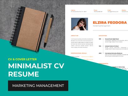 Minimalist CV Resume Template - Marketing Management