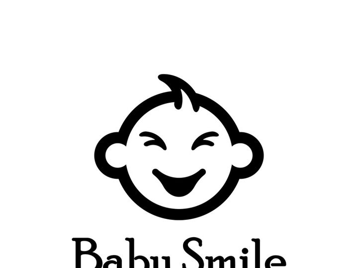 Cute Happy Baby Face Smile Logo Template