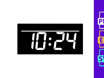 Digital clock display showing the time 10 24 in white on a black background preview picture