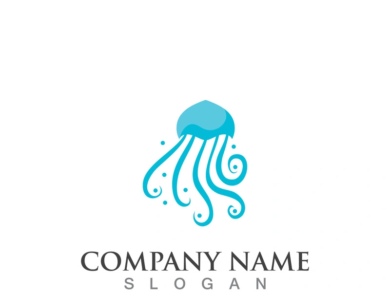 Jellyfish icon illustration design, simple logo template vector