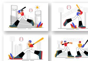 9 Baseball Player Sport Illustration