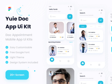 doctor appointment  mobile app ui kit preview picture
