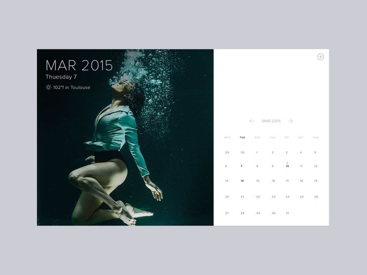 Minimal Calendar With Weather
