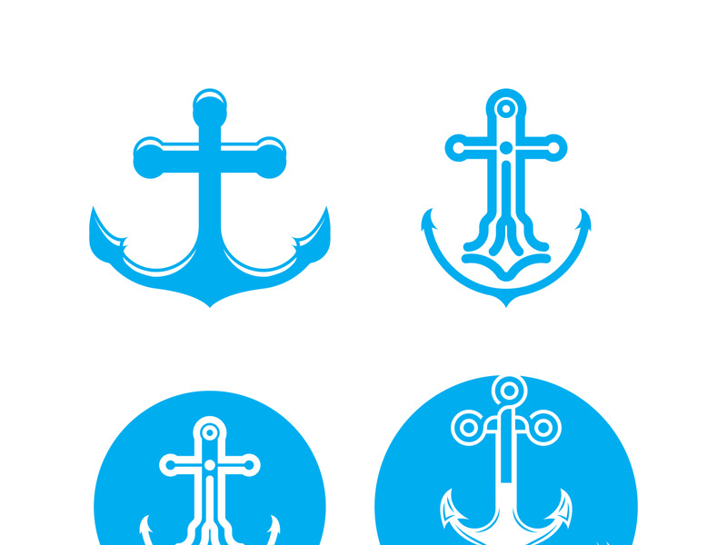 Anchor logo icon boat ship marine navy design vector