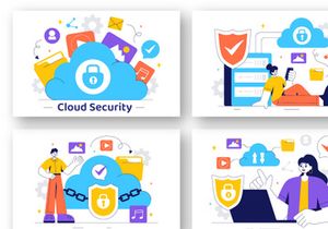 13 Digital Cloud Security Illustration