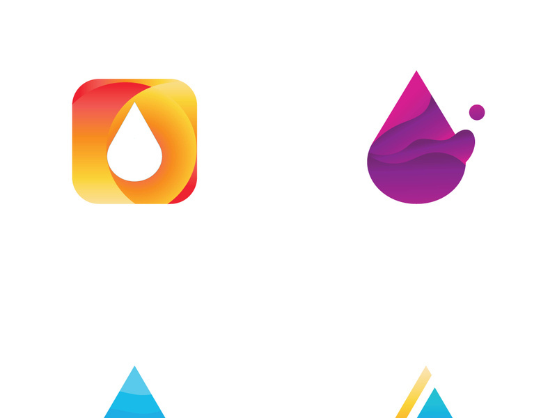 Modern colorful water drop logo design.