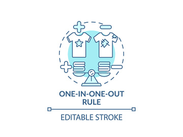 One-in-one-out rule concept icon preview picture