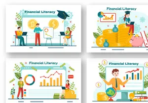 12 Financial Literacy Webinar Vector Illustration
