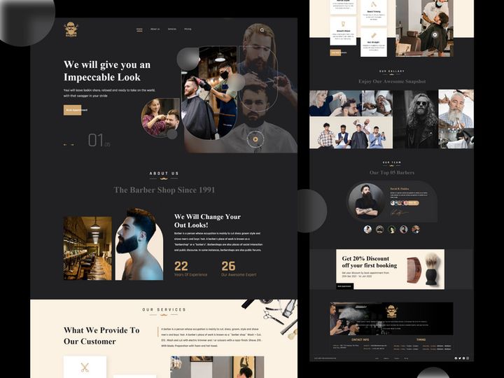 Barbershop Landing Page Design