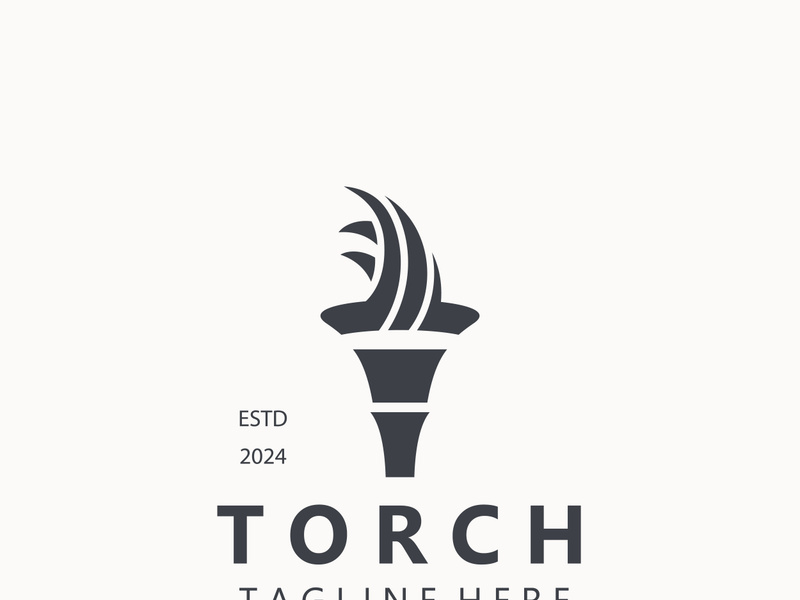 Torch logo Graphic, Olympics flame Modern Design Element simple minimalist